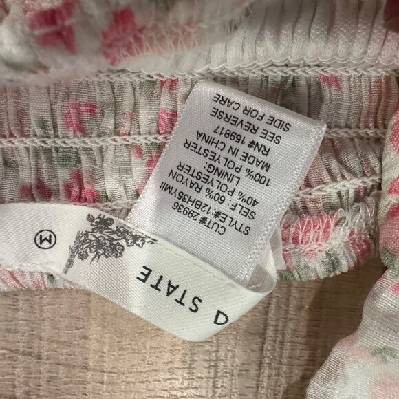 ALTAR'D STATE WOMENS IVORY PINK SMOCKED TOP SHIRT NEW MEDIUM - Picture 7 of 8